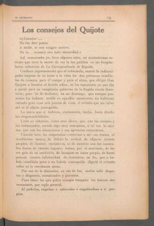 Los consejos del Quijote
