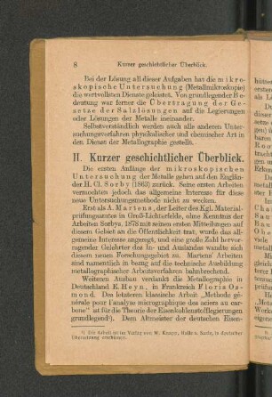 II. Kurzer geschichtlicher Überblick.