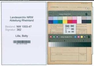 Entnazifizierung Betty Lilla , geb. 18.02.1898 (Unternehmerin)