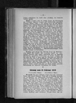 Sitzung am 19. Februar 1929