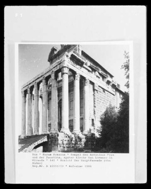 Tempel des Antoninus Pius und der Faustina, später Kirche San Lorenzo in Miranda