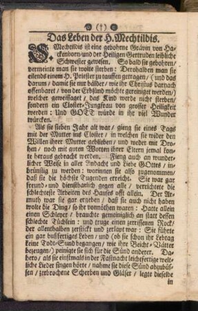 Das Leben der H. Mechtildis