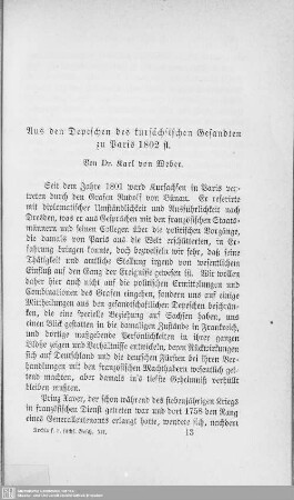 Aus den Depeschen des kursächsischen Gesandten zu Paris 1802 fl.