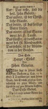 Das Erste Haupt-Stück Von Zehen Geboten.