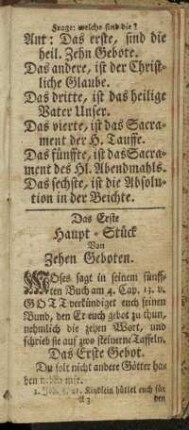 Das Erste Haupt-Stück Von Zehen Geboten.