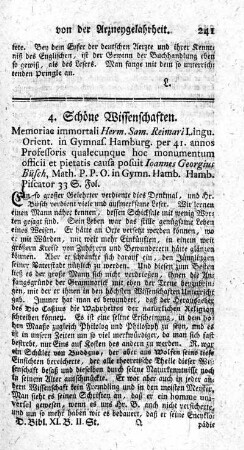4. Schöne Wissenschaften.