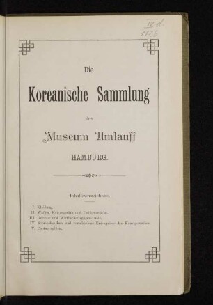 Die Koreanische Sammlung des Museum Umlauff, Hamburg