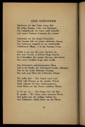 34, Eine Totenfeier