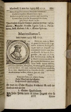 Maximilianus I. von Anno 1493. biß 1519.