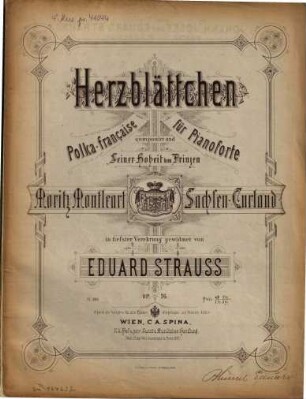 Herzblättchen : Polka francaise für Pianoforte ; op. 76