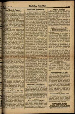 Zweite Ausgabe vom Mittwoch, den 08. März 1939.
