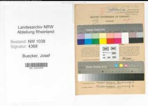Entnazifizierung Josef Buecker , geb. 15.01.1891 (Angestellter)