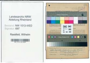 Entnazifizierung Wilhelm Rassfeld , geb. 13.10.1895 (Lehrer)