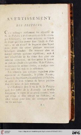 Avertissement des editeurs