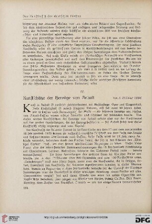 11.1919: Der Kunstbesitz der deutschen Fürsten, [4], Kunstschätze der Herzöge von Anhalt