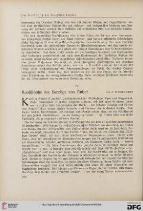 11.1919: Der Kunstbesitz der deutschen Fürsten, [4], Kunstschätze der Herzöge von Anhalt