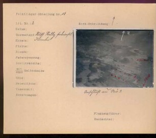 Foto einer russischen Stellung südwestlich von Klimki (Luftbild)