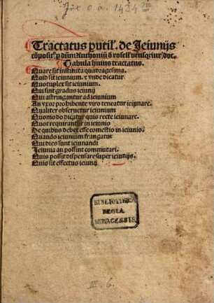 Tractatus de ieiuniis