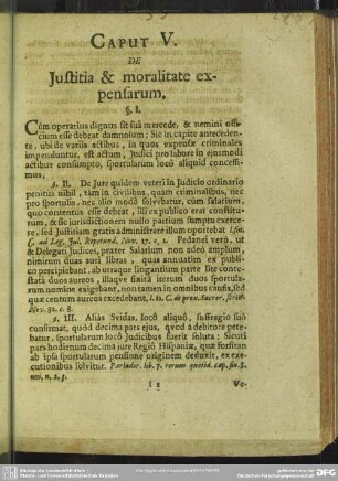 Caput V. De Iustitia & moralitate expensarum
