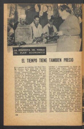 El tiempo tiene también precio : La respuesta del pueblo al Plan Económico