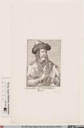 Bildnis Johannes Gutenberg (eig. Gensfleisch zur Laden, gen. G.)