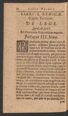 Caput Tertium. De Lege.