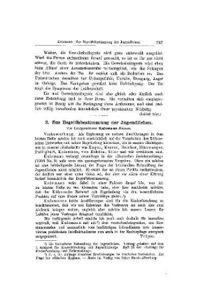Zur Begriffsbestimmung der Jugendlichen