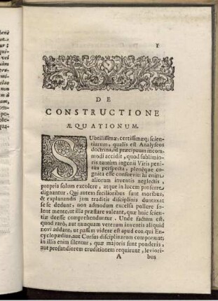 De Construczione Aequationum.