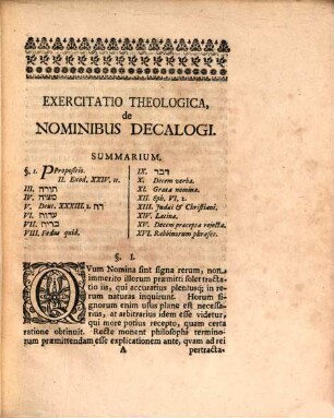 Exercitatio. Theologica. De. Nominibus. Decalogi