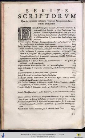Series Scriptorum quae in volumine undecimo…inveniuntur.