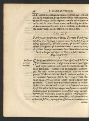 Cap. XIV. Pachynum promontorium. Portus Pachyni ...