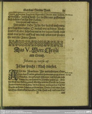 Das V. Wort Christi am Creutz