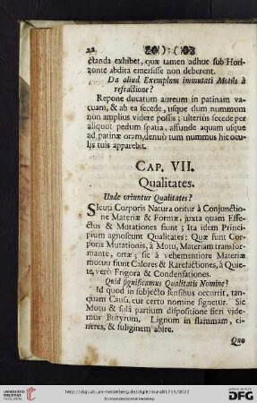 Cap. VII. Qualitates