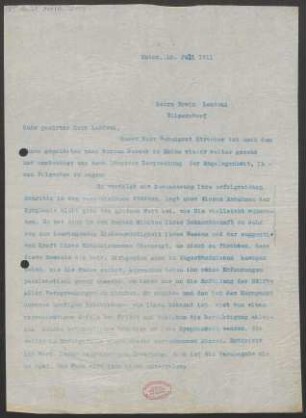 Brief an Erwin Lendvai : 10.07.1911