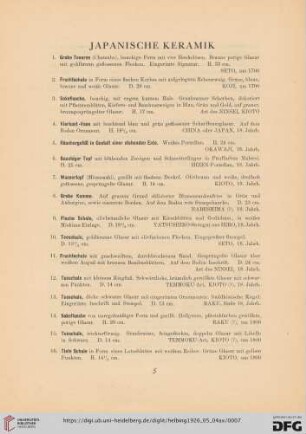 Japanische Keramik (Nr. 1-22)