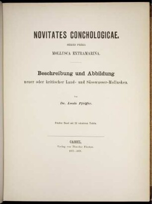 Ser. 1 = Abth. 1, Bd. 5: Novitates conchologicae. Ser. 1 = Abth. 1. Mollusca extramarina. Bd. 5