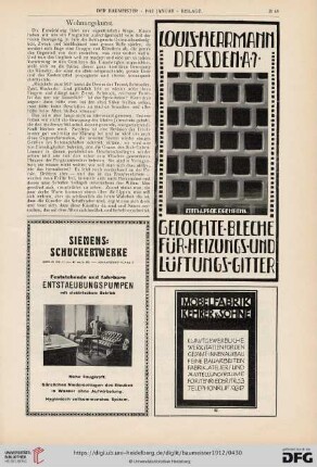 10. Jahrgang: Wohnungskunst