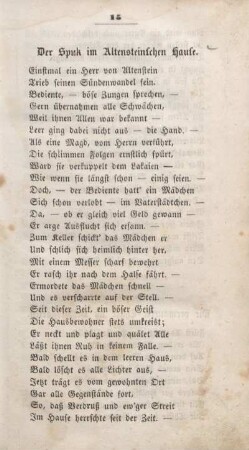 Der Spuk im Altensteinschen Hause