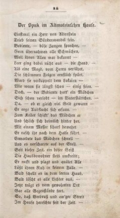 Der Spuk im Altensteinschen Hause