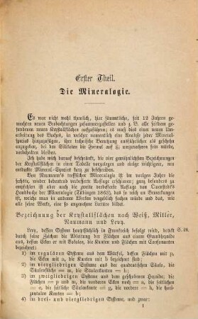 Die neuesten Fortschritte der Mineralogie und Geognosie : (eine Ergänzung der Synopsis der Mineralogie und Geognosie, Hannover 1853)