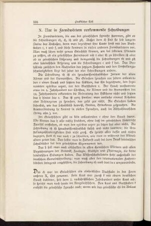 X. Nur in Fremdwörtern vorkommende Schreibungen