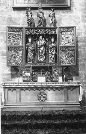 Bamberg, Dom, Kirchgattendorfer Altar : Kirchgattendorfer Altar. Holz, geschnitzt, gefaßt, vergoldet (um 1510). Bamberg, Dom