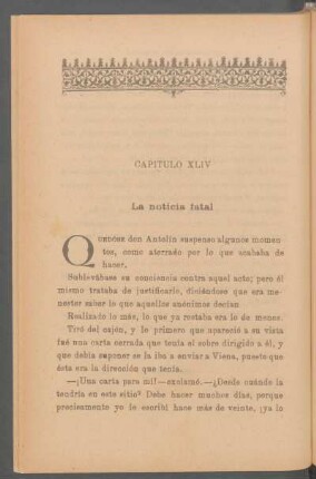 Capítulo XLIV - La noticia fatal