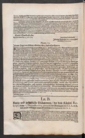 Num. 21. Johann Hugo von GOttes Gnaden/ Ertz-Bischoff zu Trier [et]c.