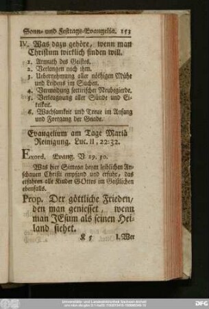 Evangelium am Tage Mariä Reinigung. Luc. II, 22 - 32.