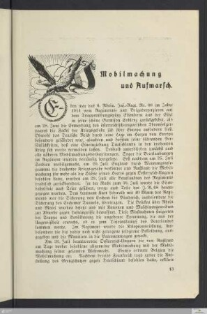 Mobilmachung und Aufmarsch