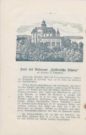 Hotel und Restaurant "Holsteinische Schweiz" am Kellersee in Ostholstein.