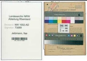 Entnazifizierung Ilse Jeibmann, geb. 17.08.1908 (Fuersorgerin)