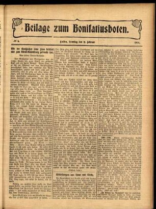 Zweite Ausgabe vom Sonntag, den 11. Februar 1906.