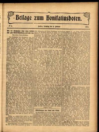 Zweite Ausgabe vom Sonntag, den 11. Februar 1906.